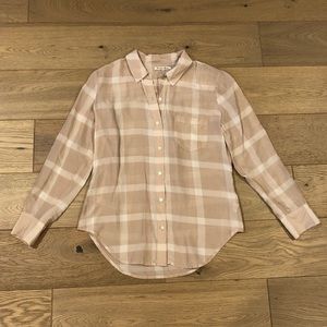 Broadway & Broome Madewell Silk Pink Button Up XS